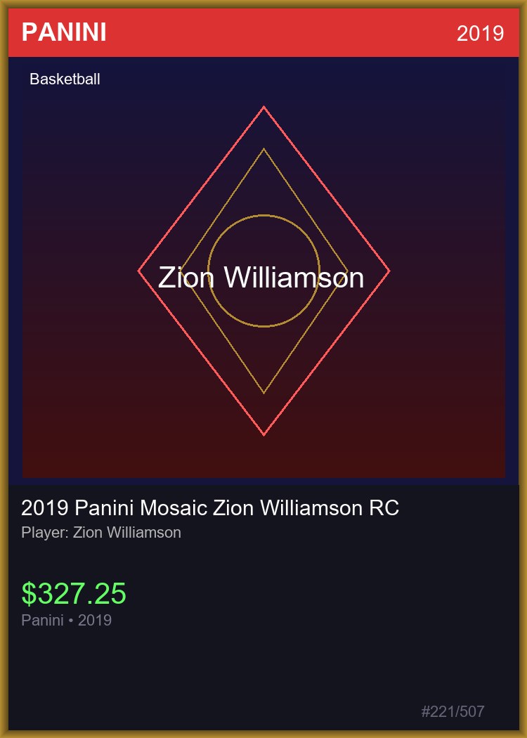 2019 Panini Mosaic Zion Williamson RC
