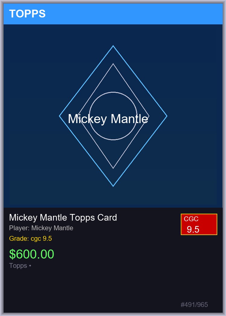 Mickey Mantle Topps Card