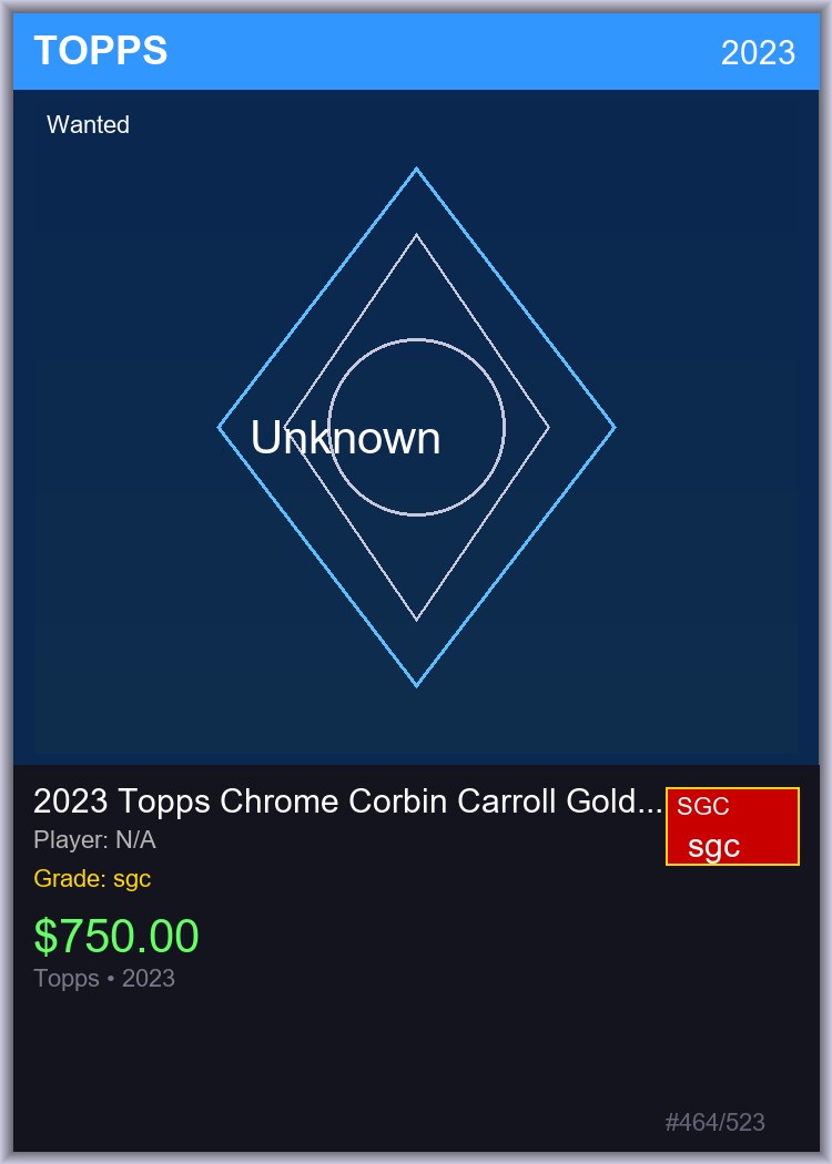 2023 Topps Chrome Corbin Carroll Gold /50