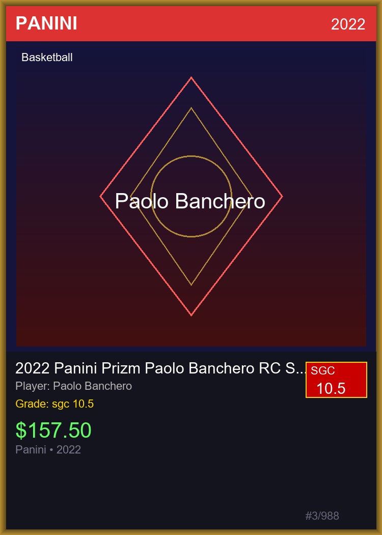 2022 Panini Prizm Paolo Banchero RC Silver